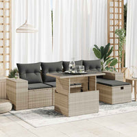 vidaXL Set Divano da Giardino 6pz con Cuscini Grigio Chiaro Polyrattan