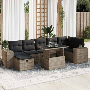 vidaXL Set Divano da Giardino 5 pz con Cuscini Grigio in Polyrattan