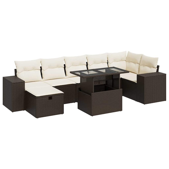 vidaXL Set Divano da Giardino 5 pz con Cuscini Marrone in Polyrattan