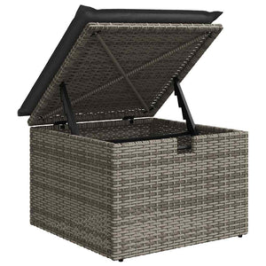 Set Divani da Giardino 7pz con Cuscini Grigio Polyrattan Acacia