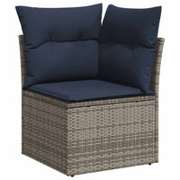 Set Divani da Giardino con Cuscini 7pz Nero Polyrattan Acacia