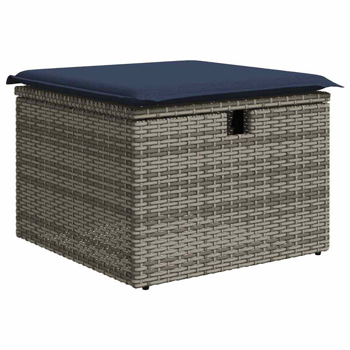 Set Divani da Giardino con Cuscini 7pz Nero Polyrattan Acacia