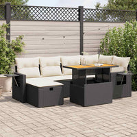 vidaXL Set Divani da Giardino con Cuscini 8 pz Nero Polyrattan Acacia