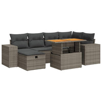 vidaXL Set Divano da Giardino 8pz con Cuscini Grigio Polyrattan Acacia