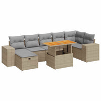 vidaXL Set Divano da Giardino 5 pz con Cuscini Beige Polyrattan Acacia