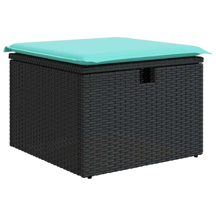 Set Divani da Giardino 9 pz con Cuscini Nero Polyrattan Acacia 3328100
