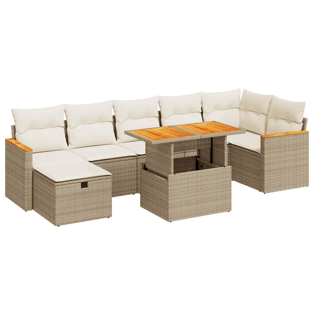 Set Divano da Giardino 5 pz con Cuscini Beige in Polyrattan 3328122