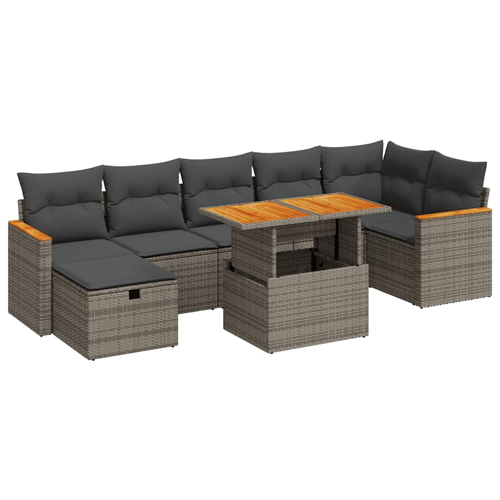 vidaXL Set Divano da Giardino 5 pz con Cuscini Grigio in Polyrattan