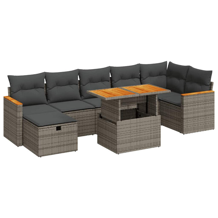 vidaXL Set Divano da Giardino 5 pz con Cuscini Grigio in Polyrattan