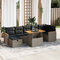vidaXL Set Divano da Giardino 5 pz con Cuscini Grigio in Polyrattan
