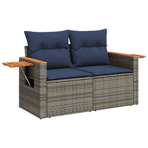 vidaXL Set Divani da Giardino con Cuscini 7pz Grigio Polyrattan Acacia