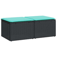vidaXL Set Divani da Giardino con Cuscini 2 pz Nero Polyrattan Acacia