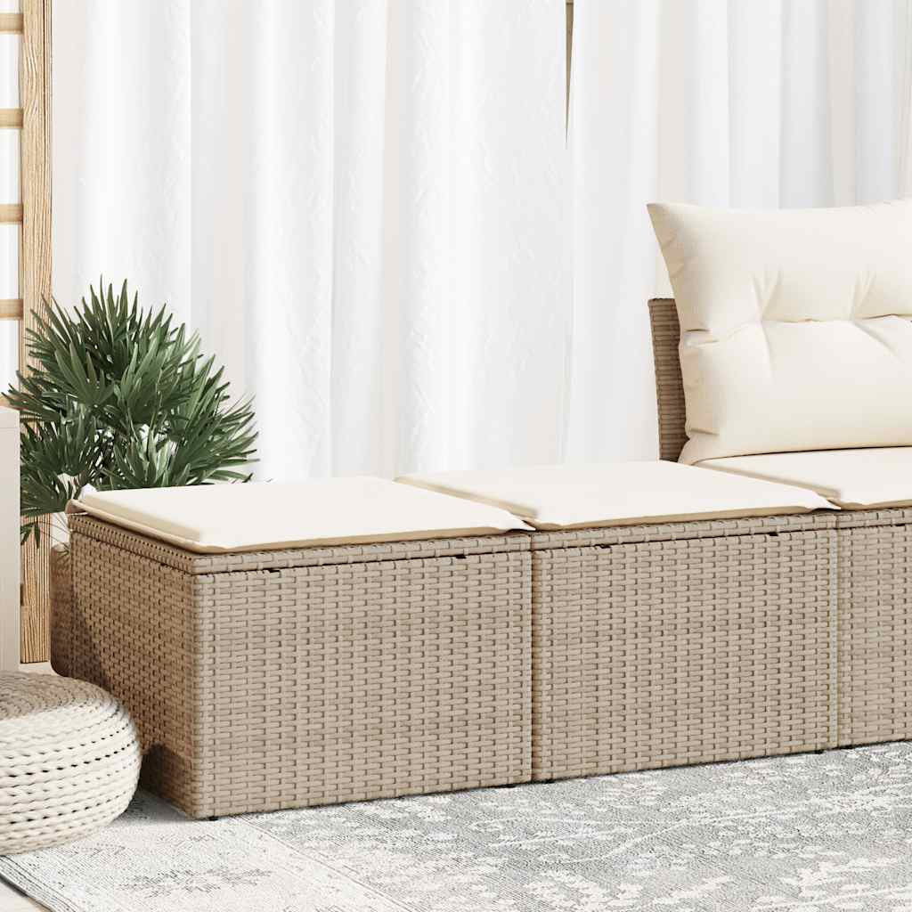 Set Divano da Giardino 2 pz con Cuscini-Sofa da Giardino-Divanetto da esterno Beige Polyrattan Acacia 778527