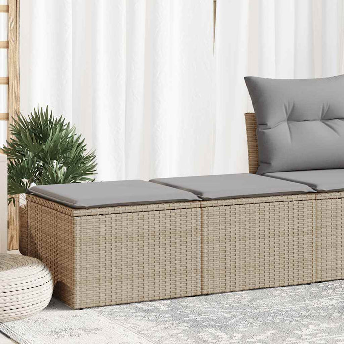 vidaXL Set Divano da Giardino 2 pz con Cuscini Beige Polyrattan Acacia