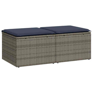 Set Divano Giardino 2 pz con Cuscini-Sofa da Giardino-Divanetto da esterno Grigio Polyrattan Acacia 838676