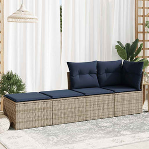 Set Divano Giardino 2 pz con Cuscini-Sofa da Giardino-Divanetto da esterno Grigio Polyrattan Acacia 838676