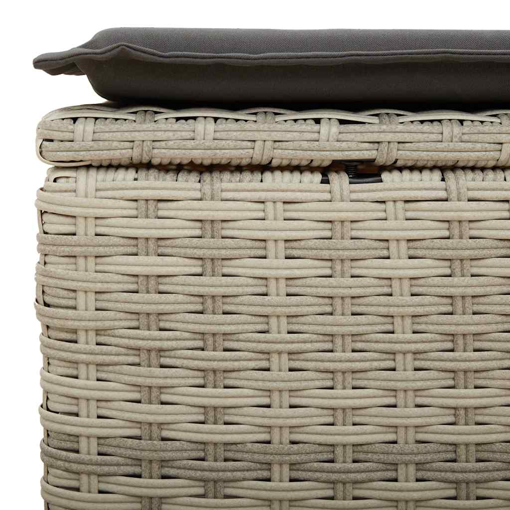 Divano Giardino 2pz con Cuscini-Sofa da Giardino-Divanetto da esterno Grigio Chiaro Polyrattan Acacia 860811