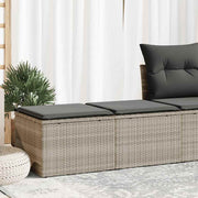 Divano Giardino 2pz con Cuscini-Sofa da Giardino-Divanetto da esterno Grigio Chiaro Polyrattan Acacia 860811