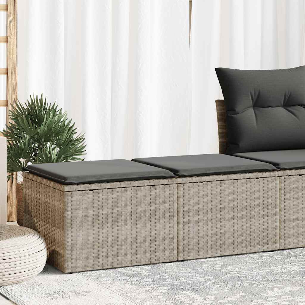 Divano Giardino 2pz con Cuscini-Sofa da Giardino-Divanetto da esterno Grigio Chiaro Polyrattan Acacia 860811