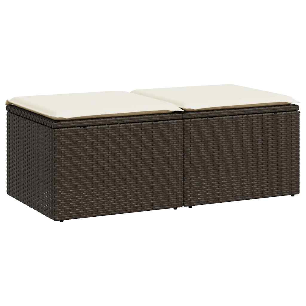 Set Divano Giardino 4 pz con Cuscini-Sofa da Giardino-Divanetto da esterno Marrone Polyrattan Acacia 834457