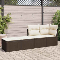 Set Divano Giardino 4 pz con Cuscini-Sofa da Giardino-Divanetto da esterno Marrone Polyrattan Acacia 834457