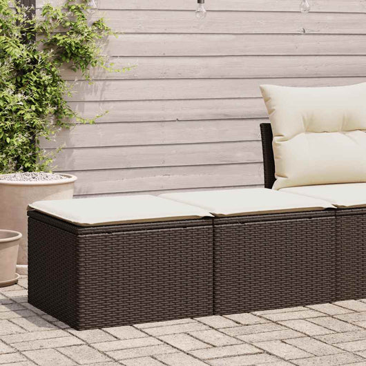 Set Divano Giardino 4 pz con Cuscini-Sofa da Giardino-Divanetto da esterno Marrone Polyrattan Acacia 834457