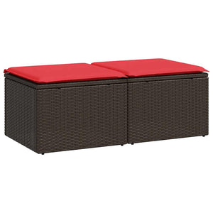 Set Divano Giardino 4 pz con Cuscini-Sofa da Giardino-Divanetto da esterno Marrone Polyrattan Acacia 429298