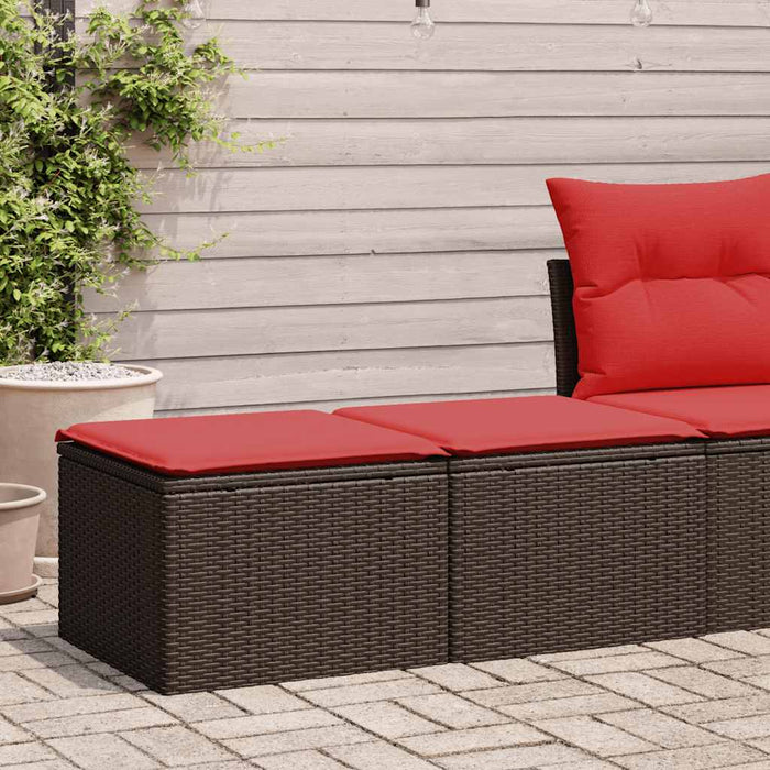 Set Divano Giardino 4 pz con Cuscini-Sofa da Giardino-Divanetto da esterno Marrone Polyrattan Acacia 429298