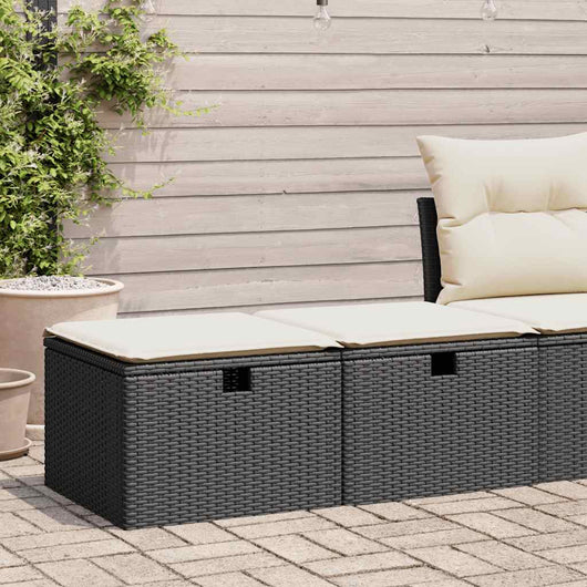 vidaXL Set Divani da Giardino con Cuscini 2 pz Nero Polyrattan Acacia