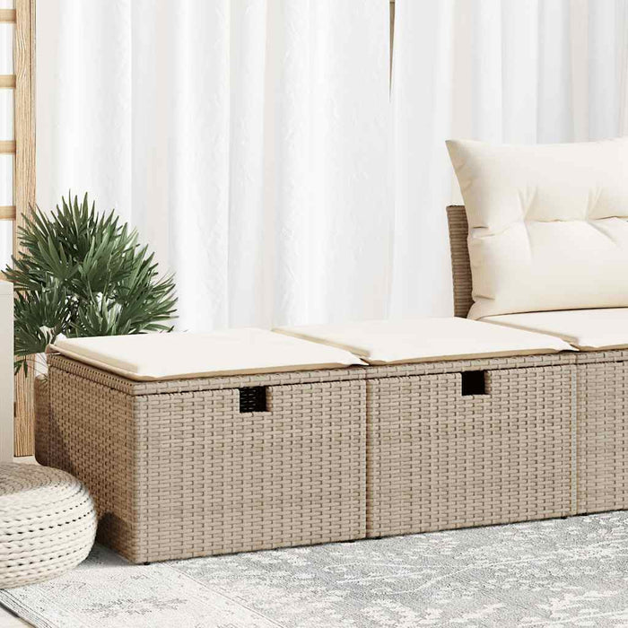 Set Divano da Giardino 2 pz con Cuscini-Sofa da Giardino-Divanetto da esterno Beige Polyrattan Acacia 976330