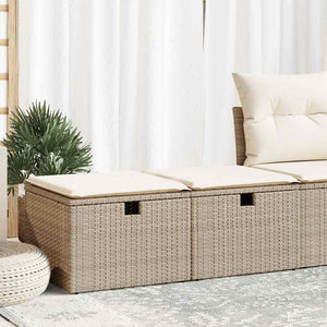 Set Divano da Giardino 2 pz con Cuscini Beige Polyrattan Acacia 3328671