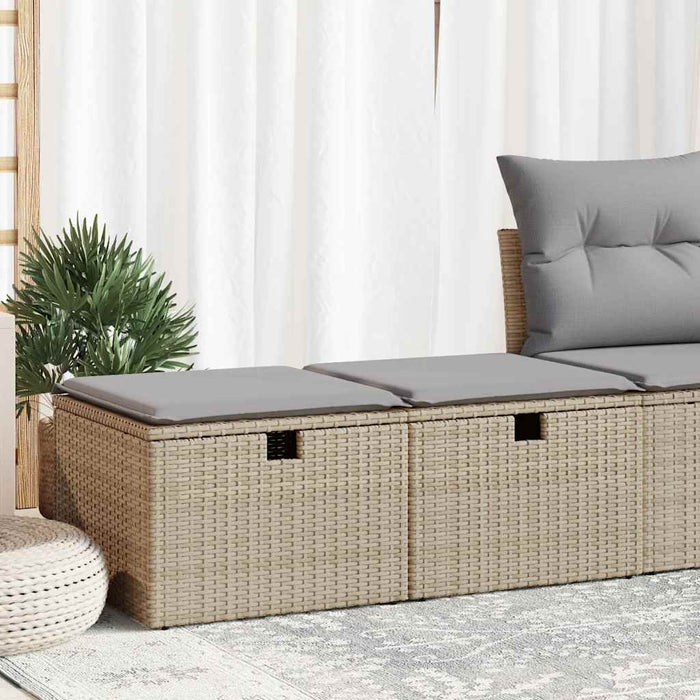 Set Divano da Giardino 2 pz con Cuscini-Sofa da Giardino-Divanetto da esterno Beige Polyrattan Acacia 445323