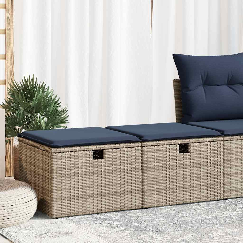 Set Divano Giardino 2 pz con Cuscini-Sofa da Giardino-Divanetto da esterno Grigio Polyrattan Acacia 517888