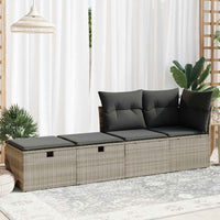 Divano Giardino 2pz con Cuscini-Sofa da Giardino-Divanetto da esterno Grigio Chiaro Polyrattan Acacia 669207