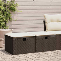 vidaXL Set Divano Giardino 4 pz con Cuscini Marrone Polyrattan Acacia