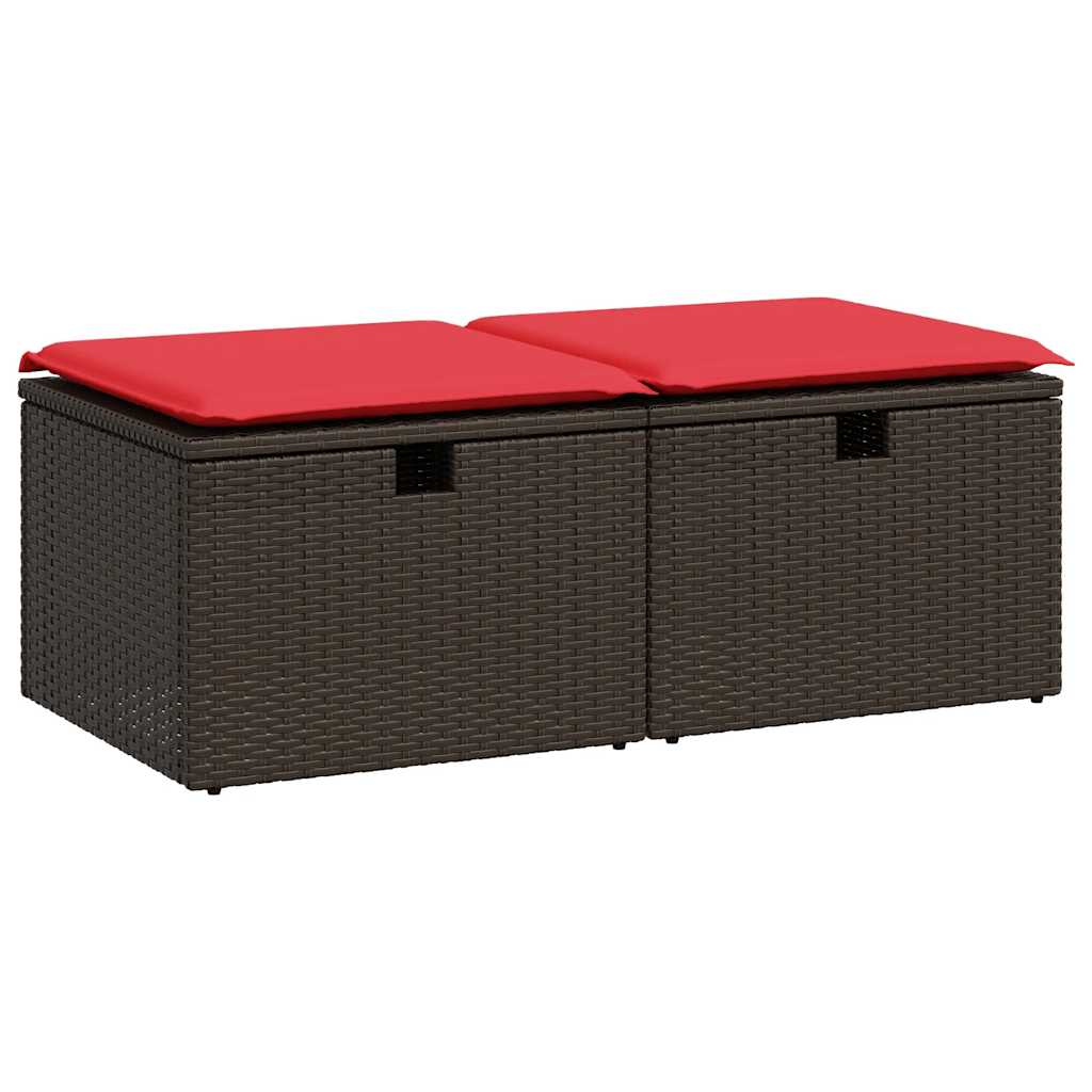 vidaXL Set Divano Giardino 4 pz con Cuscini Marrone Polyrattan Acacia