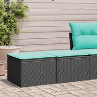 Set Divani da Giardino con Cuscini 2 pz Nero Polyrattan Acacia 3328680