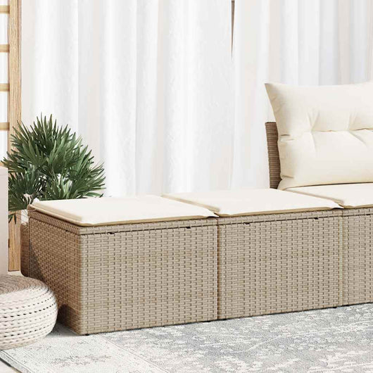 Set Divano da Giardino 2 pz con Cuscini-Sofa da Giardino-Divanetto da esterno Beige Polyrattan Acacia 375864