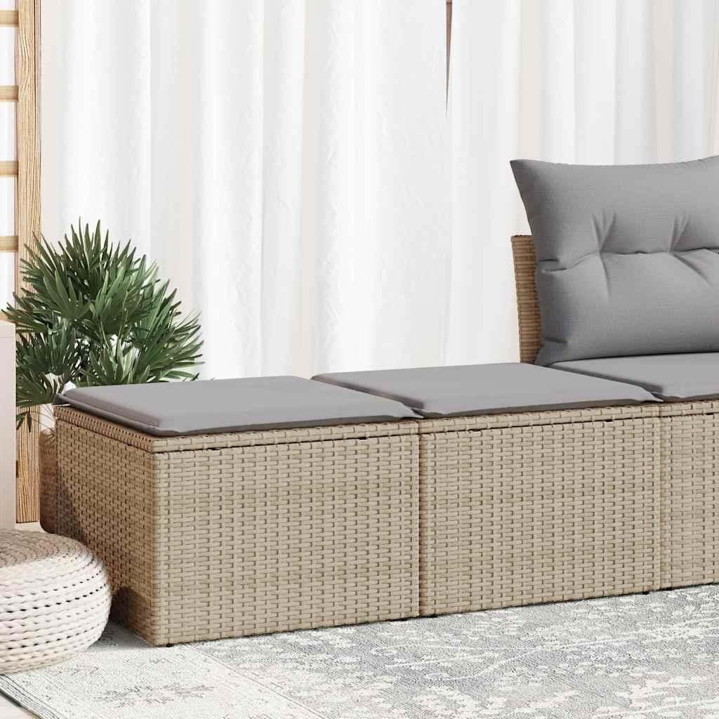 vidaXL Set Divano da Giardino 2 pz con Cuscini Beige Polyrattan Acacia