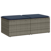 Set Divano Giardino 2 pz con Cuscini-Sofa da Giardino-Divanetto da esterno Grigio Polyrattan Acacia 402525
