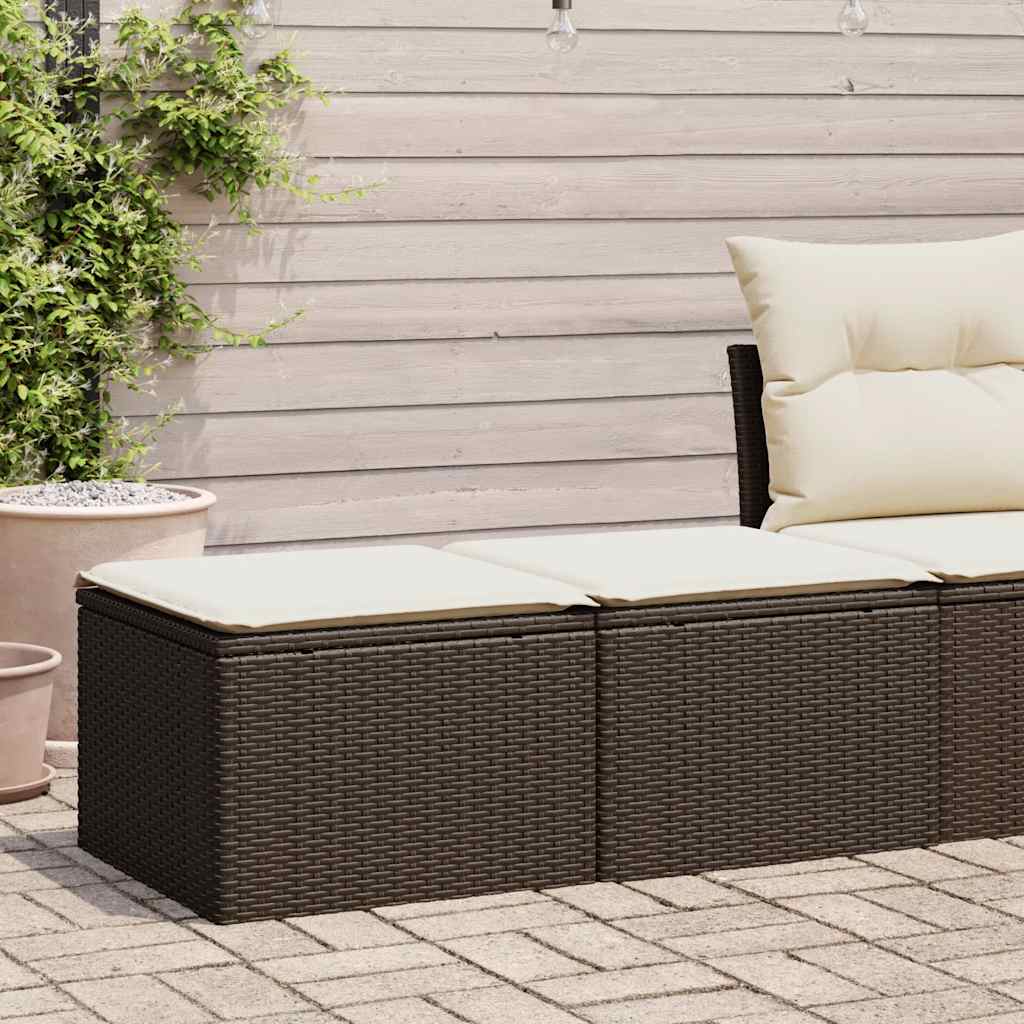 Set Divano Giardino 4 pz con Cuscini-Sofa da Giardino-Divanetto da esterno Marrone Polyrattan Acacia 934129