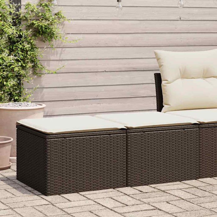Set Divano Giardino 4 pz con Cuscini-Sofa da Giardino-Divanetto da esterno Marrone Polyrattan Acacia 934129