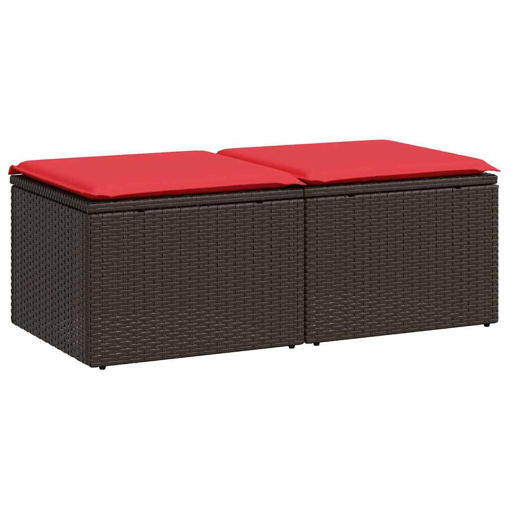 Set Divano Giardino 4 pz con Cuscini-Sofa da Giardino-Divanetto da esterno Marrone Polyrattan Acacia 855946