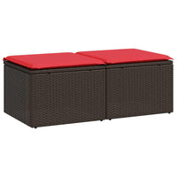 Set Divano Giardino 4 pz con Cuscini-Sofa da Giardino-Divanetto da esterno Marrone Polyrattan Acacia 855946