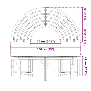 Panchina per Alberi Marrone 160 x 160 x 45cm 4108060