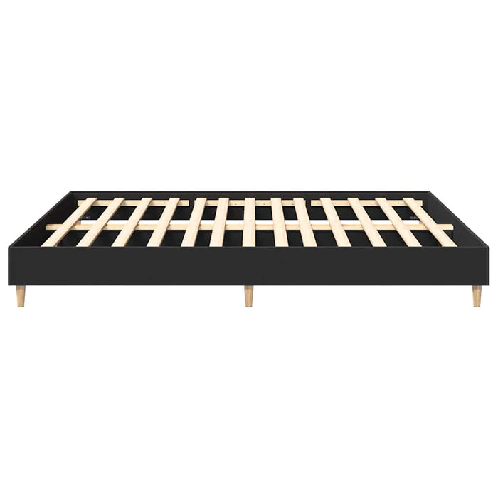 Giroletto senza Materasso-Struttura Letto Nero 200x200 cm in Legno Multistrato