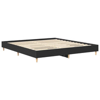 Giroletto senza Materasso-Struttura Letto Nero 200x200 cm in Legno Multistrato