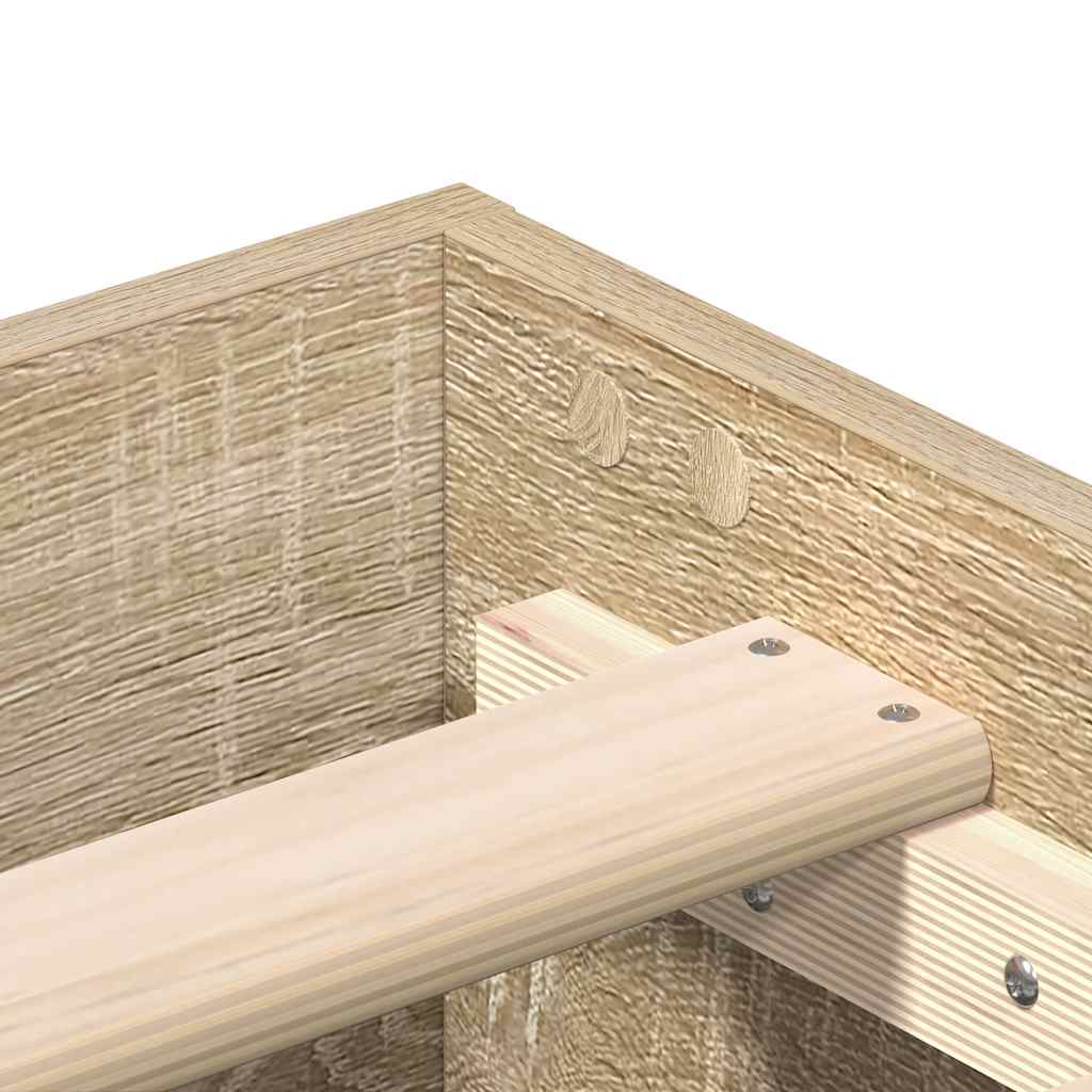 Giroletto senza Materasso-Struttura Letto Rovere Sonoma 200x200cm in Truciolato 384094