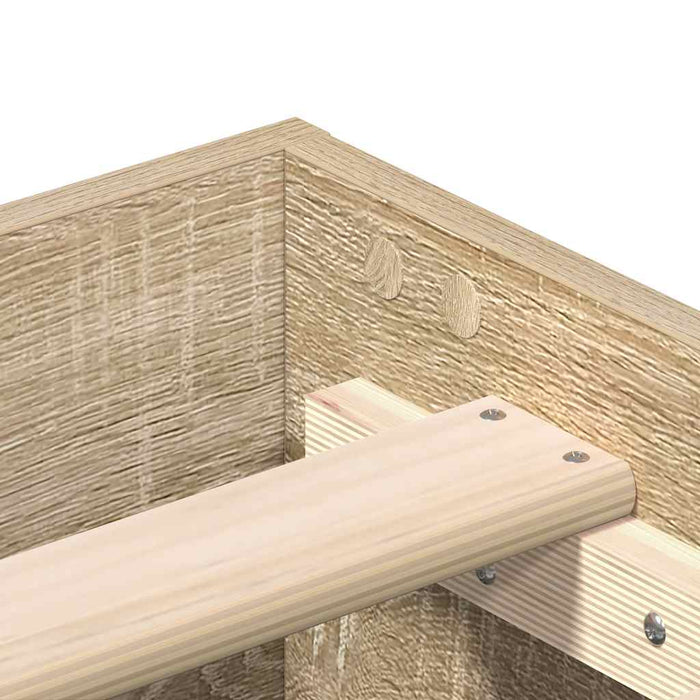 Giroletto senza Materasso-Struttura Letto Rovere Sonoma 200x200cm in Truciolato 384094