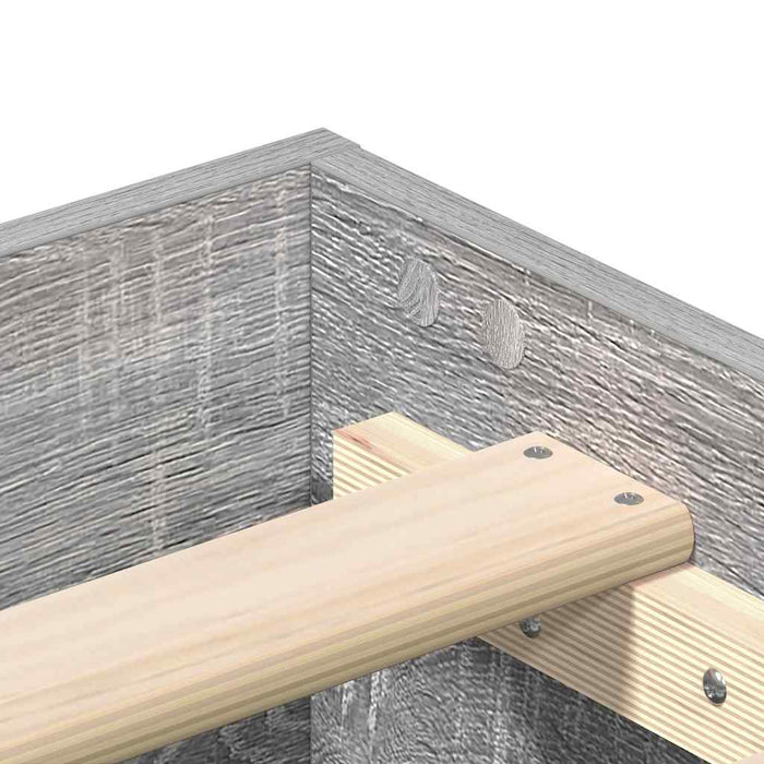 vidaXL Giroletto senza Materasso Grigio Sonoma 200x200cm in Truciolato